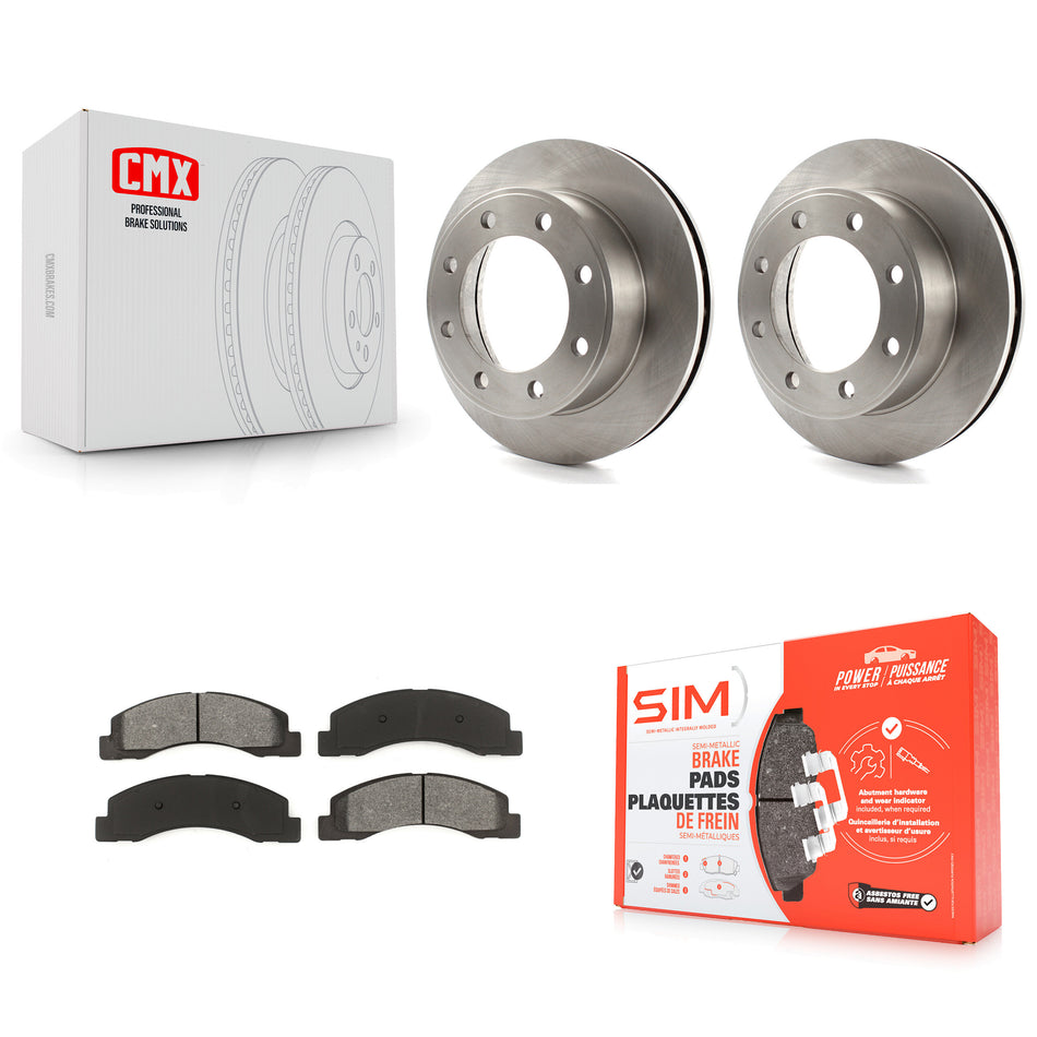 Front Disc Brake Rotors And Semi-Metallic Pads Kit For Ford F-250 Super Duty F-350 Excursion K8S-100123