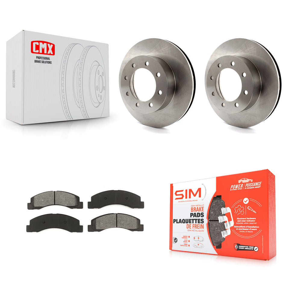 Front Disc Brake Rotors And Semi-Metallic Pads Kit For Ford F-250 Super Duty F-350 K8S-100125