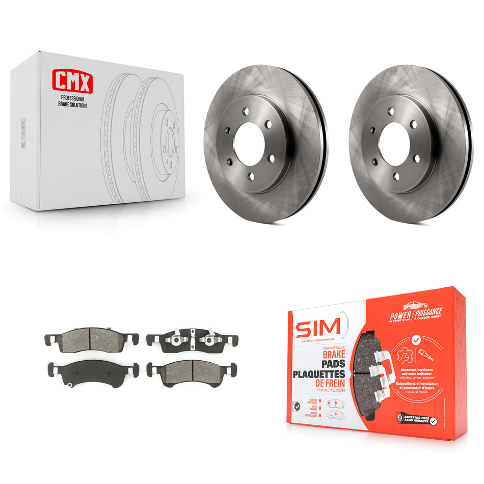 Front Disc Brake Rotors And Semi-Metallic Pads Kit For Ford Expedition Lincoln Navigator K8S-100130