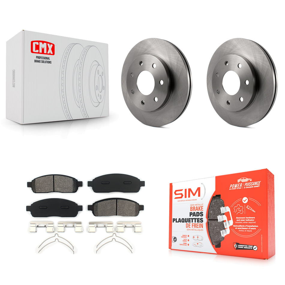 Front Disc Brake Rotors And Semi-Metallic Pads Kit For Ford F-150 Lincoln Mark LT 4WD K8S-100134