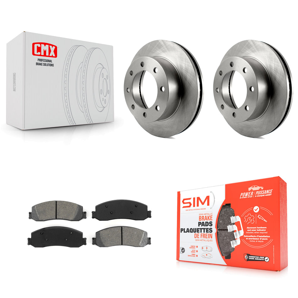 Front Disc Brake Rotors And Semi-Metallic Pads Kit For Ford F-350 Super Duty F-250 4WD K8S-100139