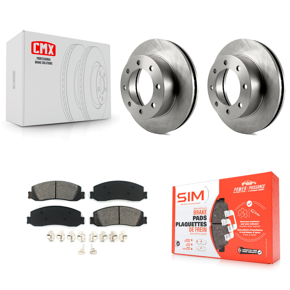 Front Disc Brake Rotors And Semi-Metallic Pads Kit For Ford F-250 Super Duty F-350 With Single Rear Wheels 4WD K8S-100140