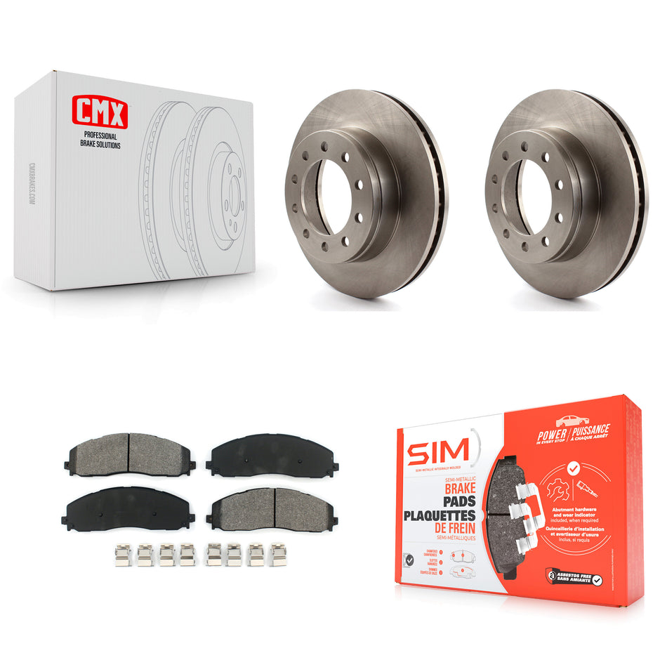 Front Disc Brake Rotors And Semi-Metallic Pads Kit For Ford F-350 Super Duty F-250 K8S-100143