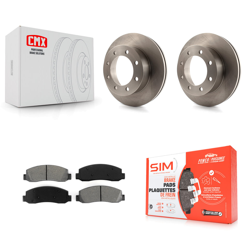 Front Disc Brake Rotors And Semi-Metallic Pads Kit For Ford F-350 Super Duty F-450 K8S-100147