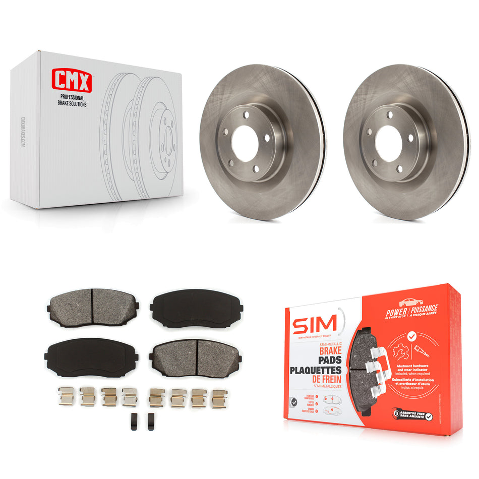 Front Disc Brake Rotors And Semi-Metallic Pads Kit For Ford Edge Lincoln MKX K8S-100156