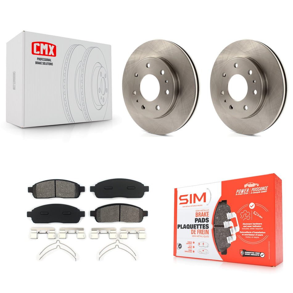 Front Disc Brake Rotors And Semi-Metallic Pads Kit For 2009 Ford F-150 With 7 Lug Wheels K8S-100162