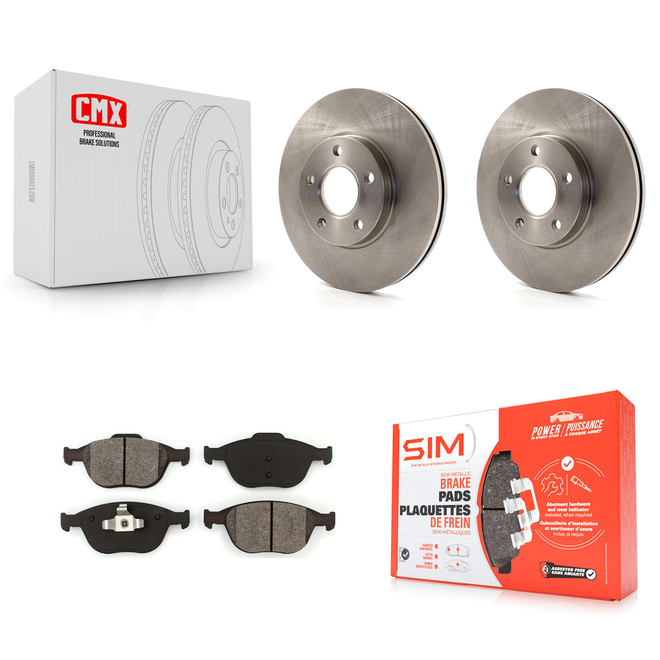 Front Disc Brake Rotors And Semi-Metallic Pads Kit For 2010-2013 Ford Connect K8S-100168