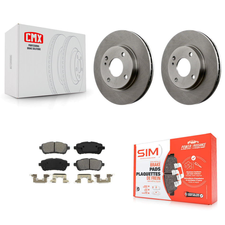 Front Disc Brake Rotors And Semi-Metallic Pads Kit For Ford Fiesta K8S-100171