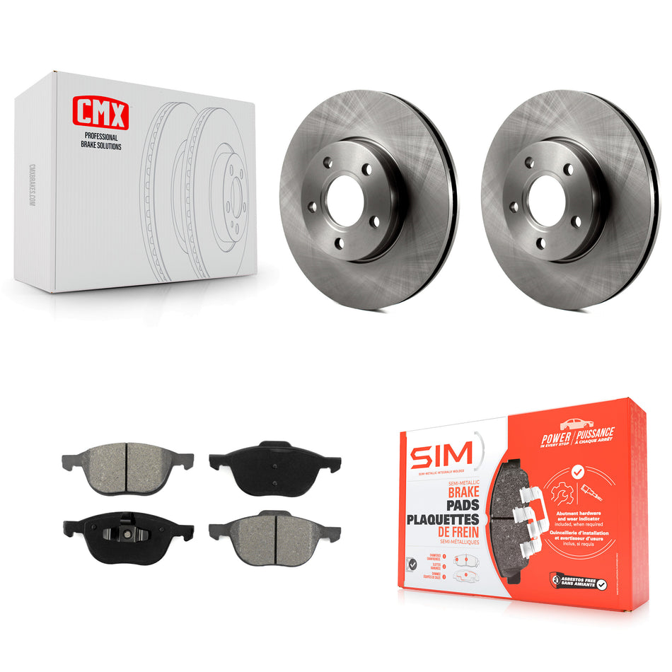 Front Disc Brake Rotors And Semi-Metallic Pads Kit For Ford Focus C-Max K8S-100172