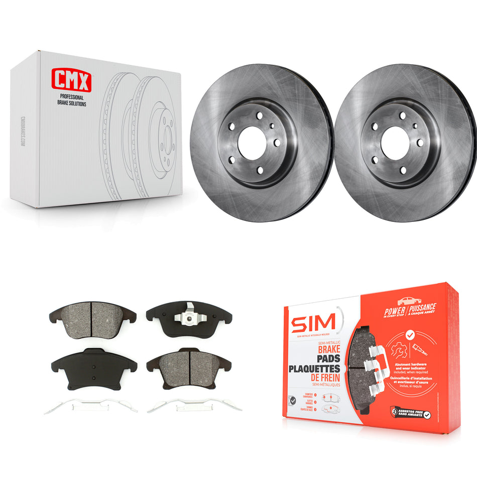 Front Disc Brake Rotors And Semi-Metallic Pads Kit For Ford Fusion Lincoln MKZ K8S-100174