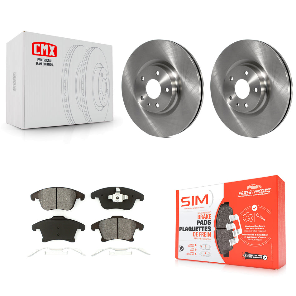 Front Disc Brake Rotors And Semi-Metallic Pads Kit For Ford Fusion Lincoln MKZ K8S-100175
