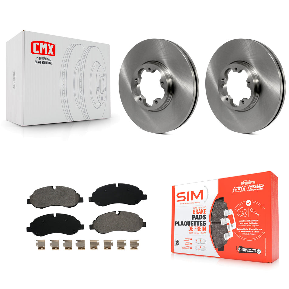 Front Disc Brake Rotors And Semi-Metallic Pads Kit For Ford Transit-250 Transit-350 Transit-150 K8S-100177