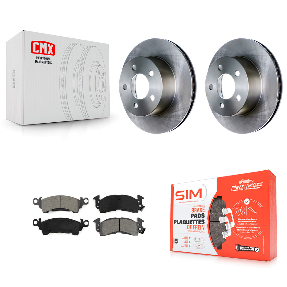 Front Disc Brake Rotors And Semi-Metallic Pads Kit For 1991 Jeep Grand Wagoneer 3.203" Overall Height K8S-100182