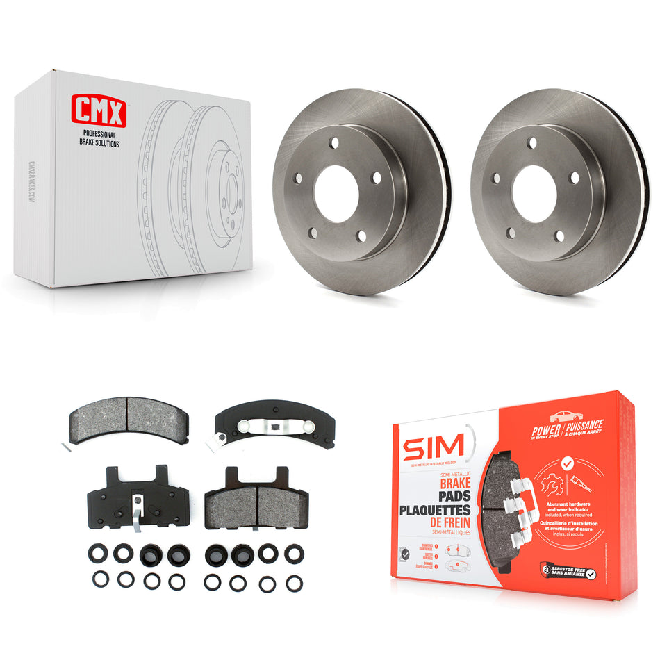 Front Disc Brake Rotors And Semi-Metallic Pads Kit For 1994-1999 Dodge Ram 1500 4WD K8S-100186