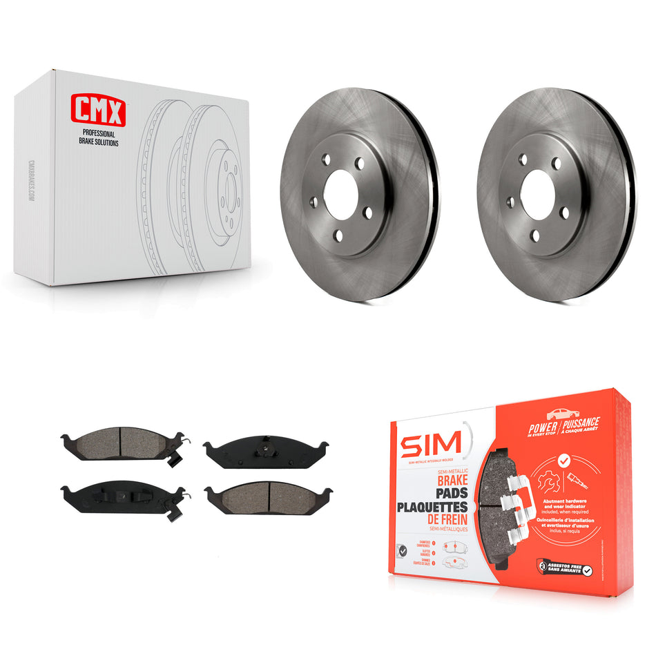 Front Disc Brake Rotors And Semi-Metallic Pads Kit For Chrysler Sebring Dodge Stratus Cirrus Plymouth Breeze K8S-100191