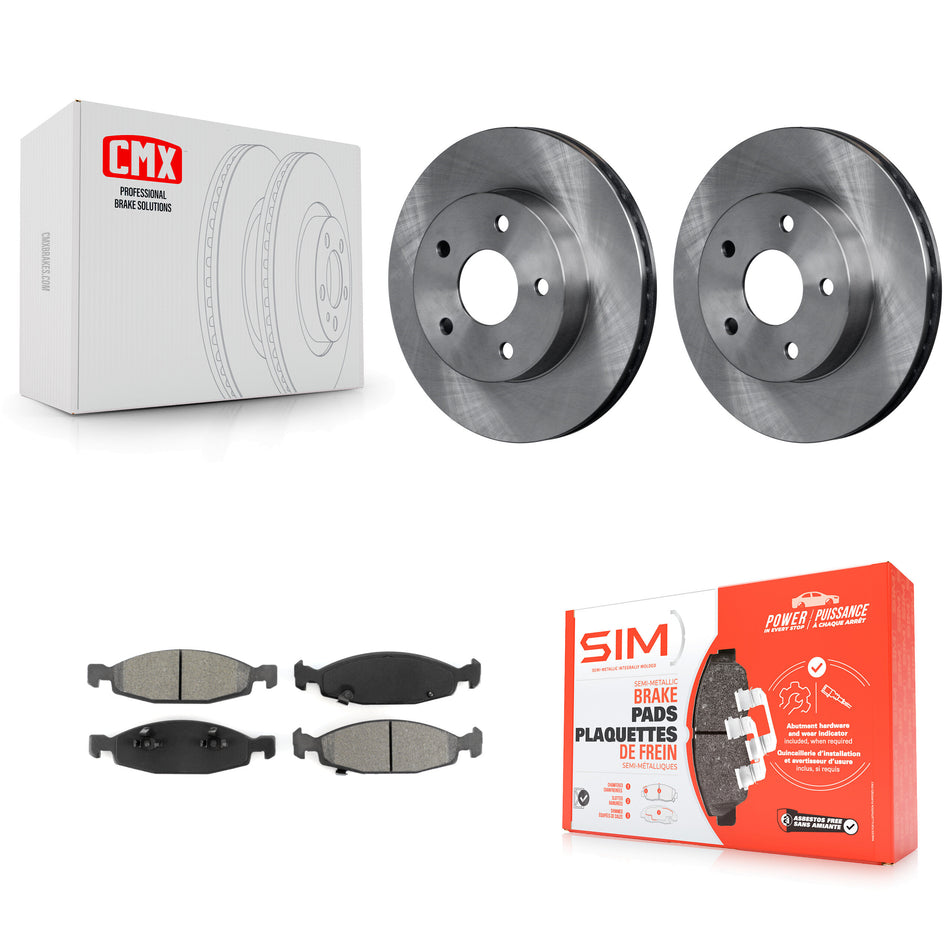 Front Disc Brake Rotors And Semi-Metallic Pads Kit For 1999-2002 Jeep Grand Cherokee With Teves & ATE Caliper K8S-100198