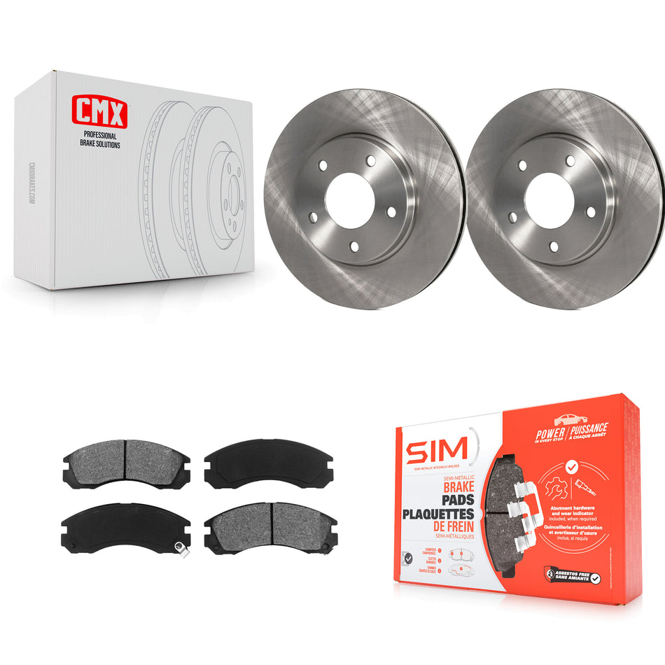 Front Disc Brake Rotors And Semi-Metallic Pads Kit For 2000 Mitsubishi Eclipse 3.0L K8S-100204