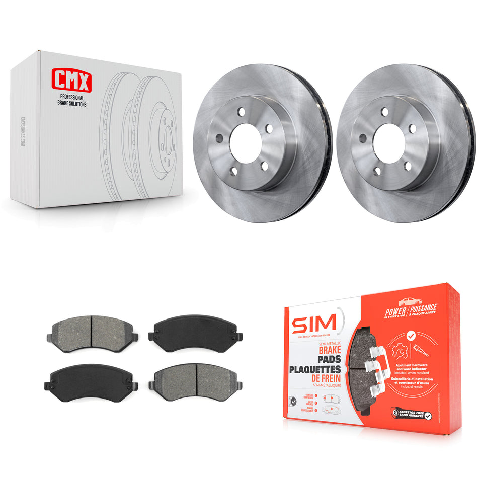 Front Disc Brake Rotors And Semi-Metallic Pads Kit For 2002-2007 Jeep Liberty K8S-100209