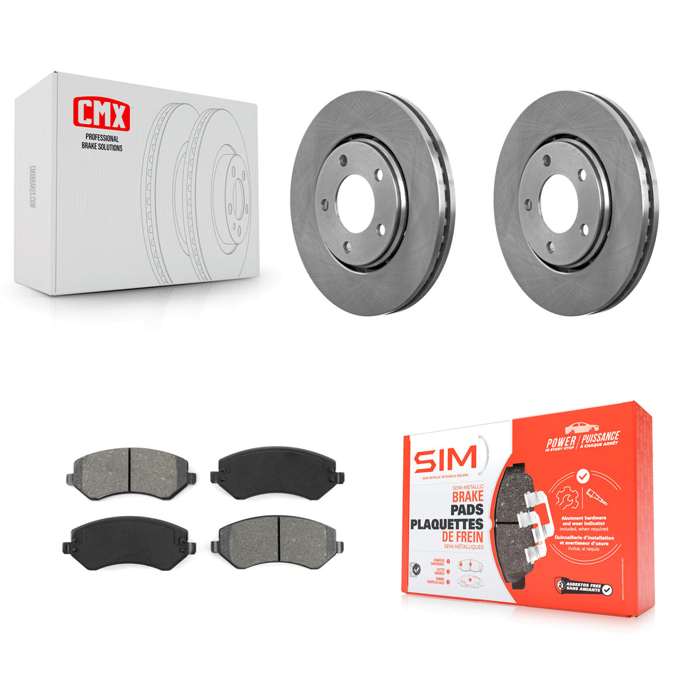 Front Disc Brake Rotors And Semi-Metallic Pads Kit For Dodge Chrysler Town & Country Grand Caravan Voyager K8S-100210