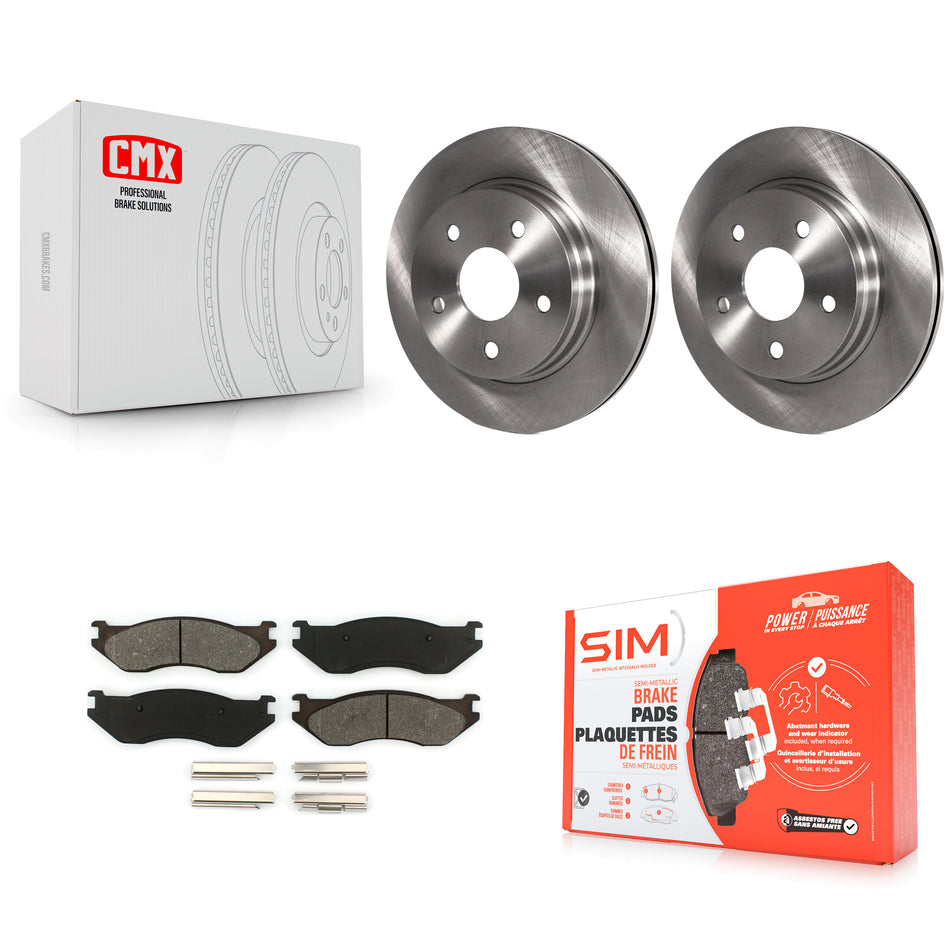 Front Disc Brake Rotors And Semi-Metallic Pads Kit For Dodge Ram 1500 Durango K8S-100215
