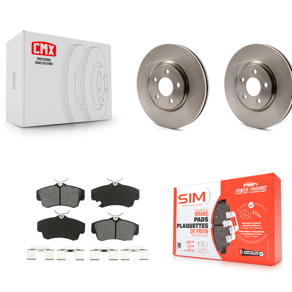 Front Disc Brake Rotors And Semi-Metallic Pads Kit For Chrysler PT Cruiser Dodge Neon K8S-100217