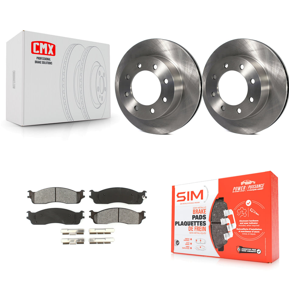 Front Disc Brake Rotors And Semi-Metallic Pads Kit For Dodge Ram 2500 1500 3500 K8S-100218