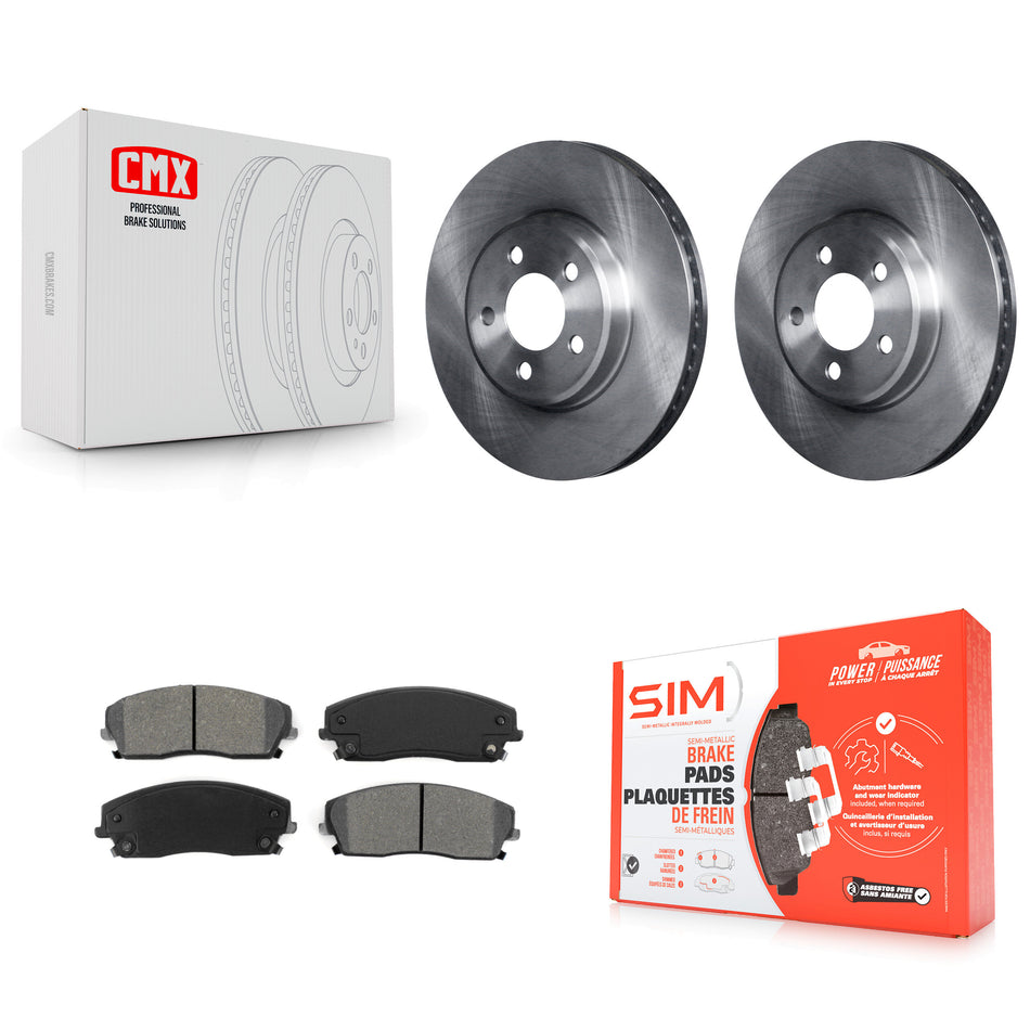 Front Disc Brake Rotors And Semi-Metallic Pads Kit For Dodge Charger Chrysler 300 Challenger Magnum K8S-100221