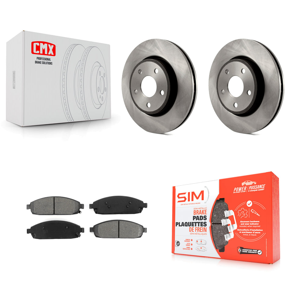 Front Disc Brake Rotors And Semi-Metallic Pads Kit For Jeep Grand Cherokee Commander K8S-100225