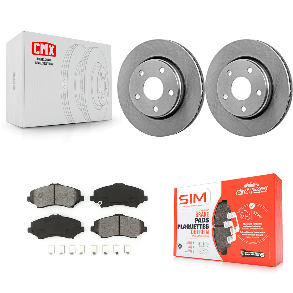 Front Disc Brake Rotors And Semi-Metallic Pads Kit For Jeep Wrangler JK K8S-100230