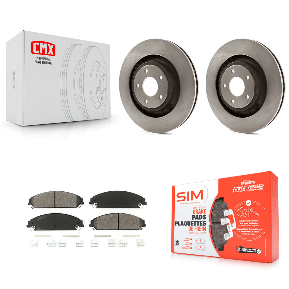 Front Disc Brake Rotors And Semi-Metallic Pads Kit For Dodge Chrysler 200 Avenger Caliber K8S-100237