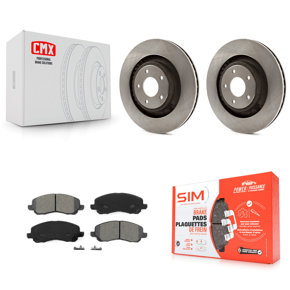 Front Disc Brake Rotors And Semi-Metallic Pads Kit For 2012-2012 Chrysler 200 Dodge Avenger With 340mm Diameter Rotor K8S-100238