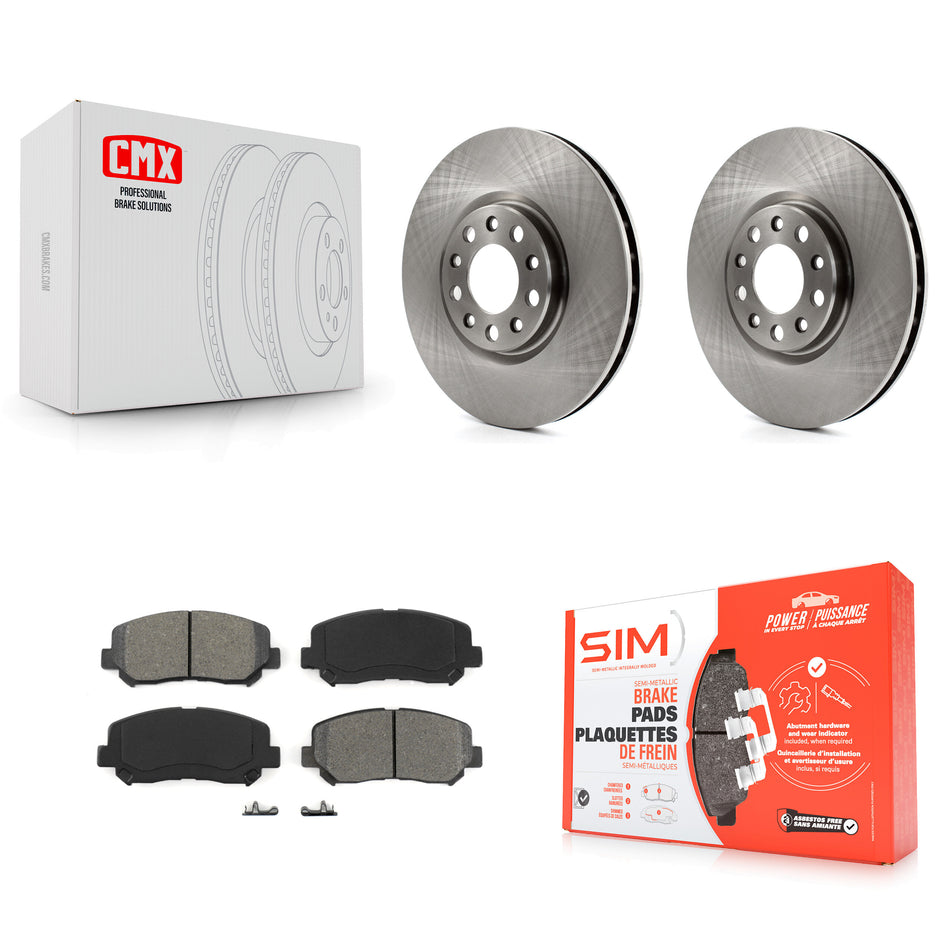Front Disc Brake Rotors And Semi-Metallic Pads Kit For Dodge Dart Chrysler 200 K8S-100243