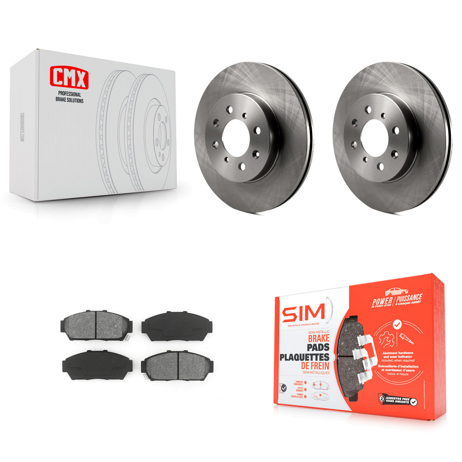 Front Disc Brake Rotors And Semi-Metallic Pads Kit For Acura Integra Honda Civic K8S-100262