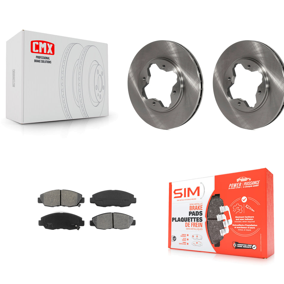 Front Disc Brake Rotors And Semi-Metallic Pads Kit For Honda Accord Acura CL K8S-100265