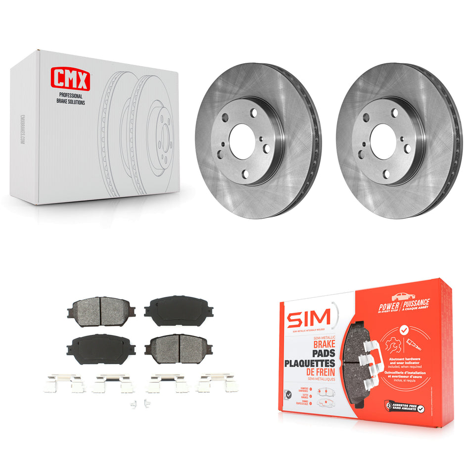 Front Disc Brake Rotors And Semi-Metallic Pads Kit For Toyota Camry K8S-100277