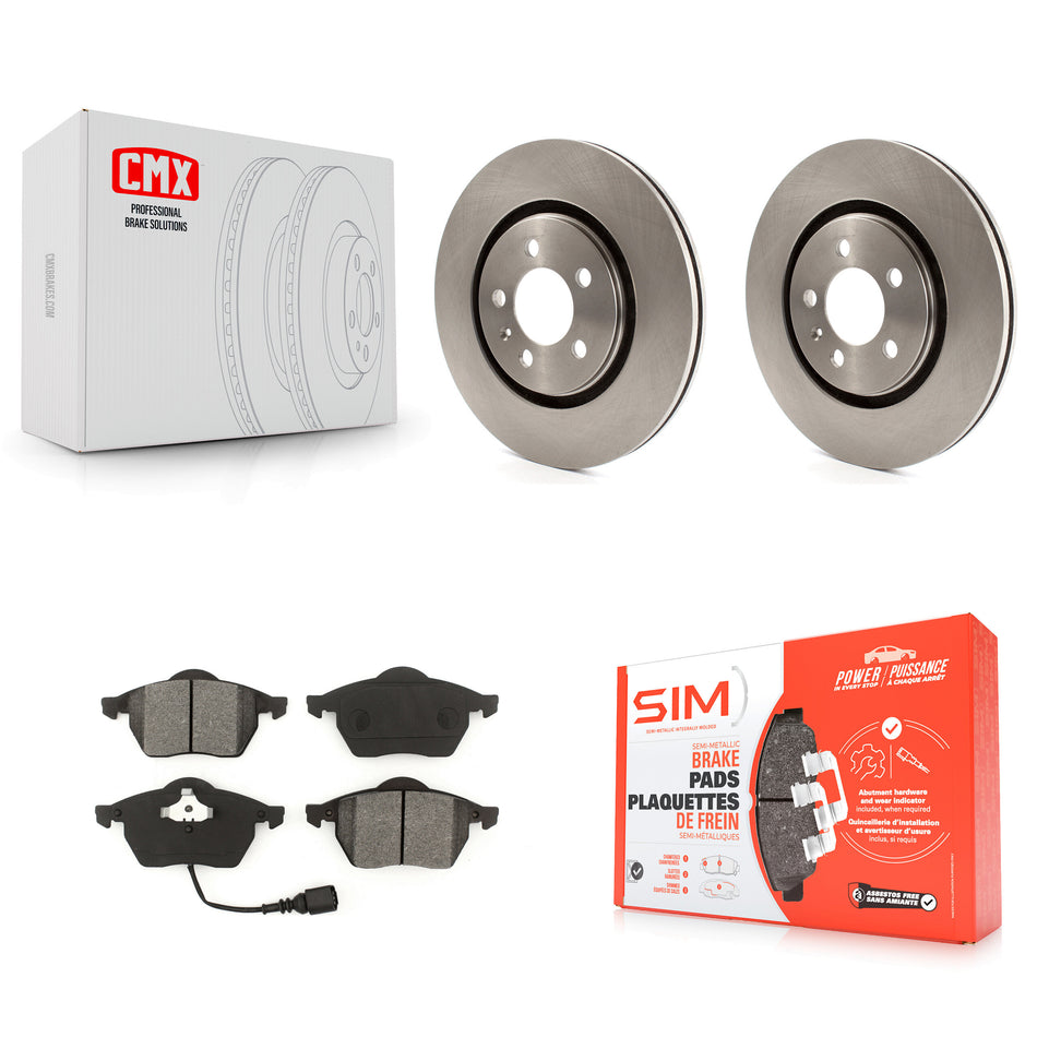 Front Disc Brake Rotors And Semi-Metallic Pads Kit For 1996 Volkswagen Passat 2.8L K8S-100282