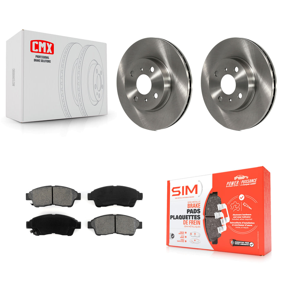 Front Disc Brake Rotors And Semi-Metallic Pads Kit For 1993-1997 Toyota Corolla Geo Prizm K8S-100283
