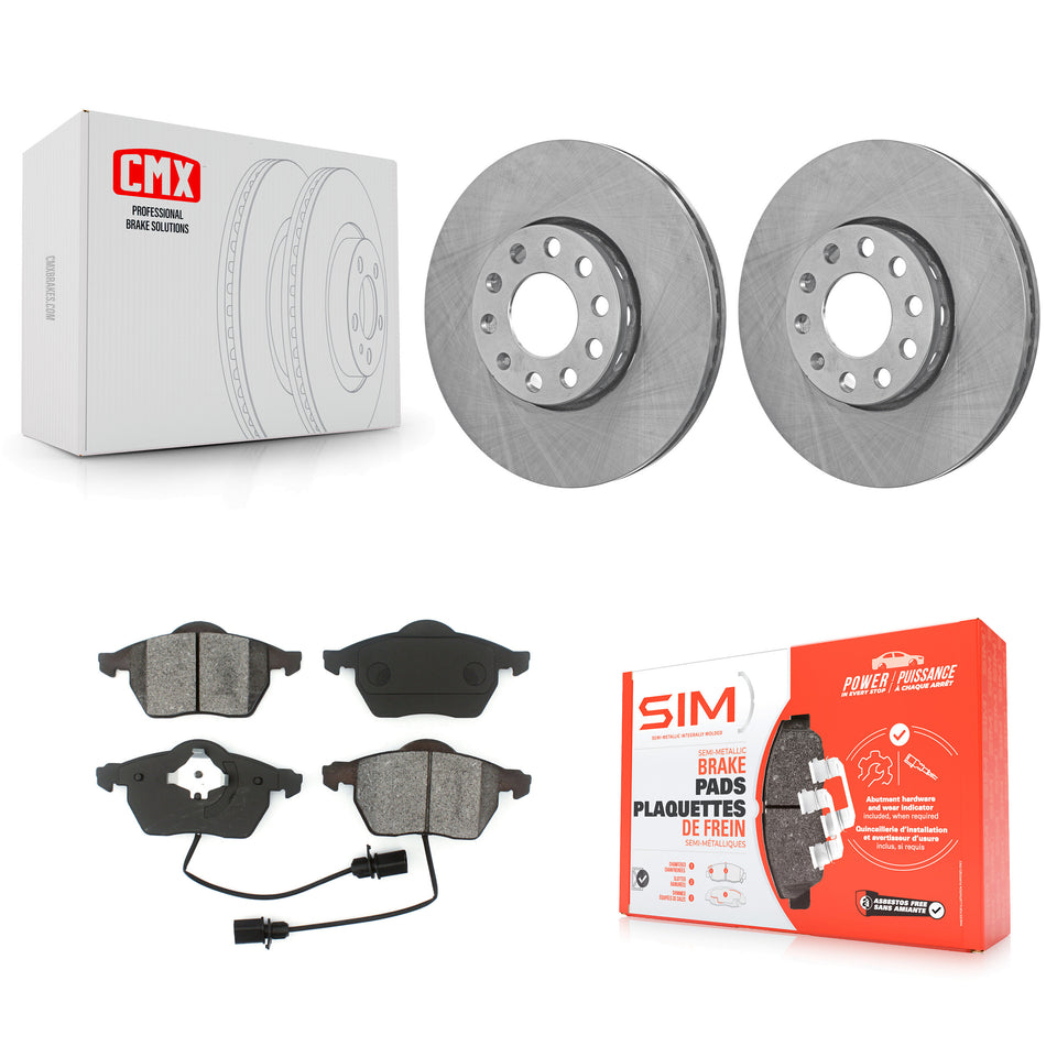 Front Disc Brake Rotors And Semi-Metallic Pads Kit For Volkswagen Passat Audi A4 Quattro A6 K8S-100288