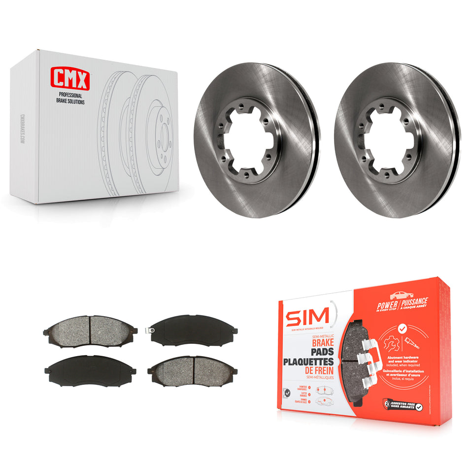 Front Disc Brake Rotors And Semi-Metallic Pads Kit For Nissan Xterra Frontier K8S-100304