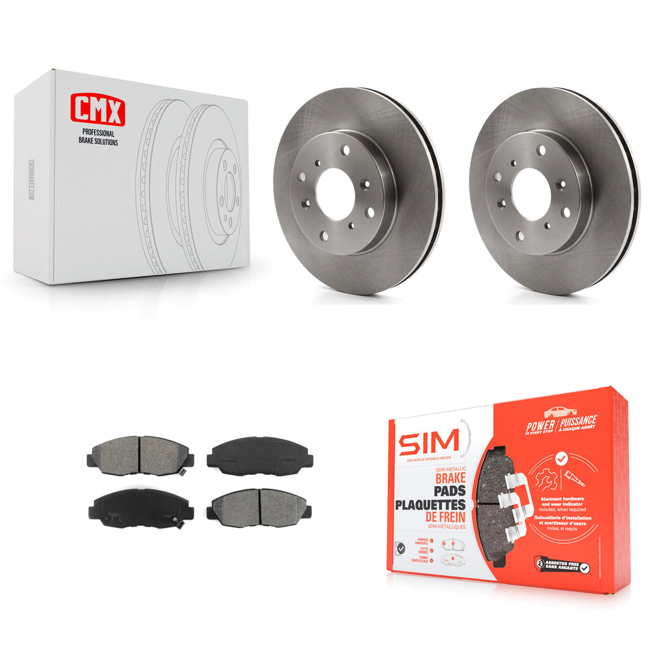 Front Disc Brake Rotors And Semi-Metallic Pads Kit For Honda Accord Acura CL K8S-100314