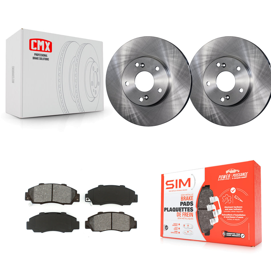 Front Disc Brake Rotors And Semi-Metallic Pads Kit For 1998-2002 Honda Accord 3.0L K8S-100319