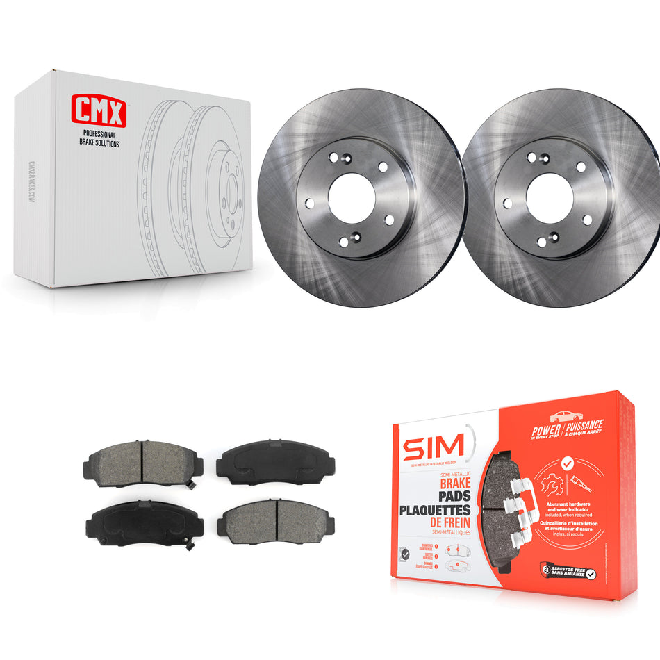 Front Brake Rotors Semi-Metallic Pad Kit For Honda Accord With 282mm Diameter Rotor K8S-100320