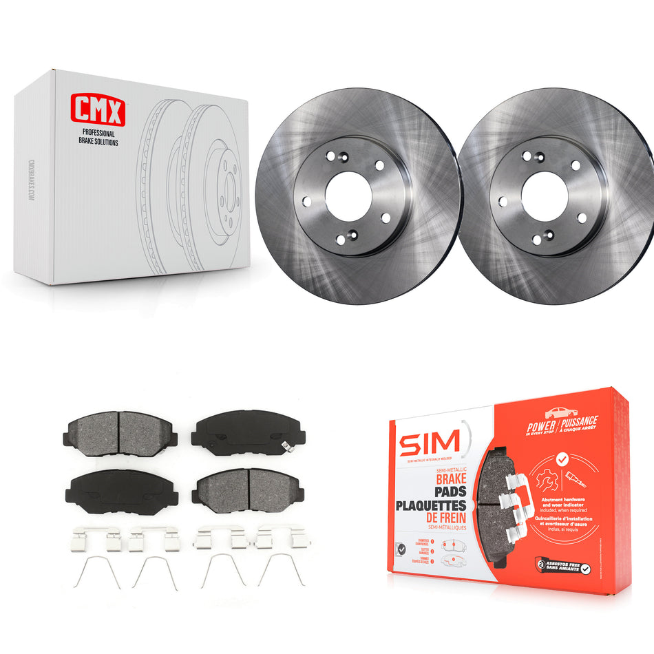 Front Disc Brake Rotors And Semi-Metallic Pads Kit For Honda Accord Civic Element Fit Acura ILX CR-Z K8S-100321