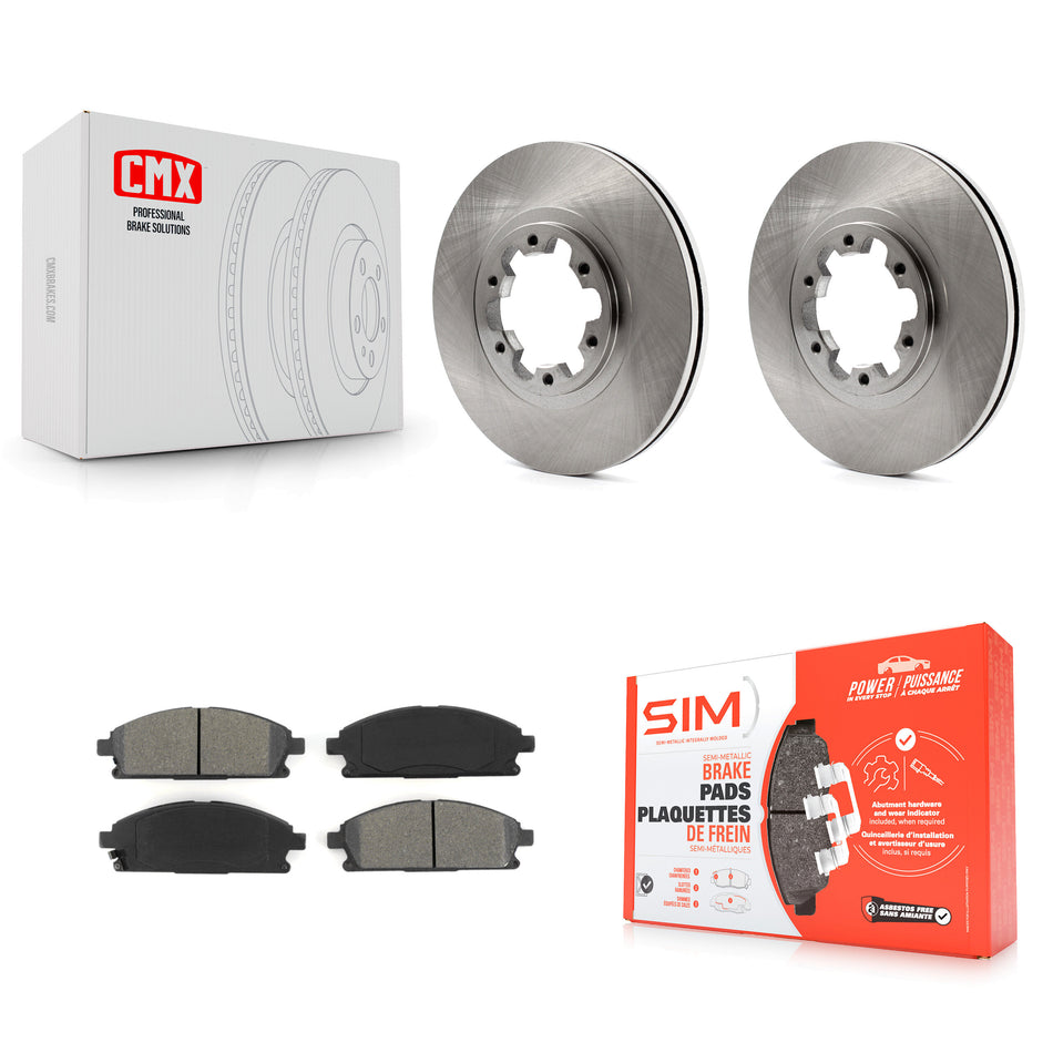 Front Disc Brake Rotors And Semi-Metallic Pads Kit For Nissan Pathfinder INFINITI QX4 K8S-100323
