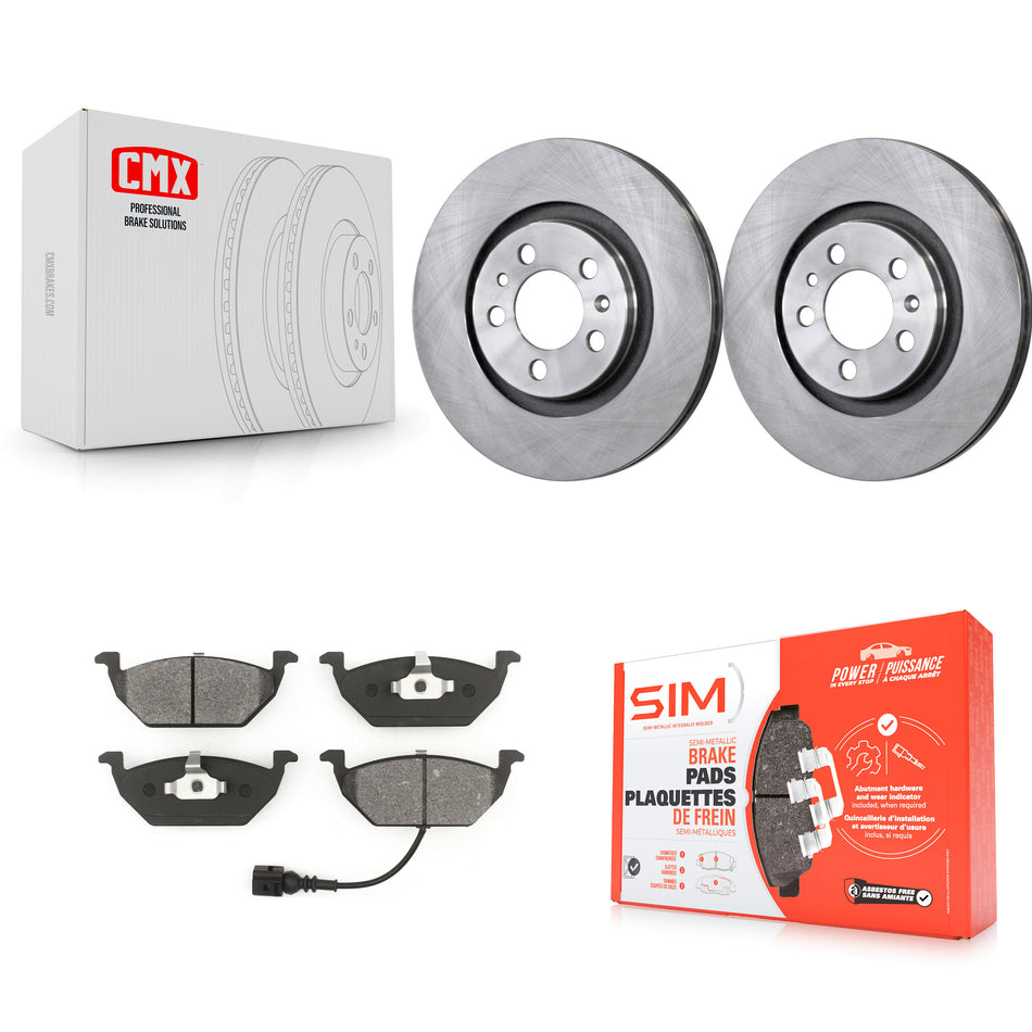 Front Disc Brake Rotors And Semi-Metallic Pads Kit For Volkswagen Jetta Beetle Golf City K8S-100329