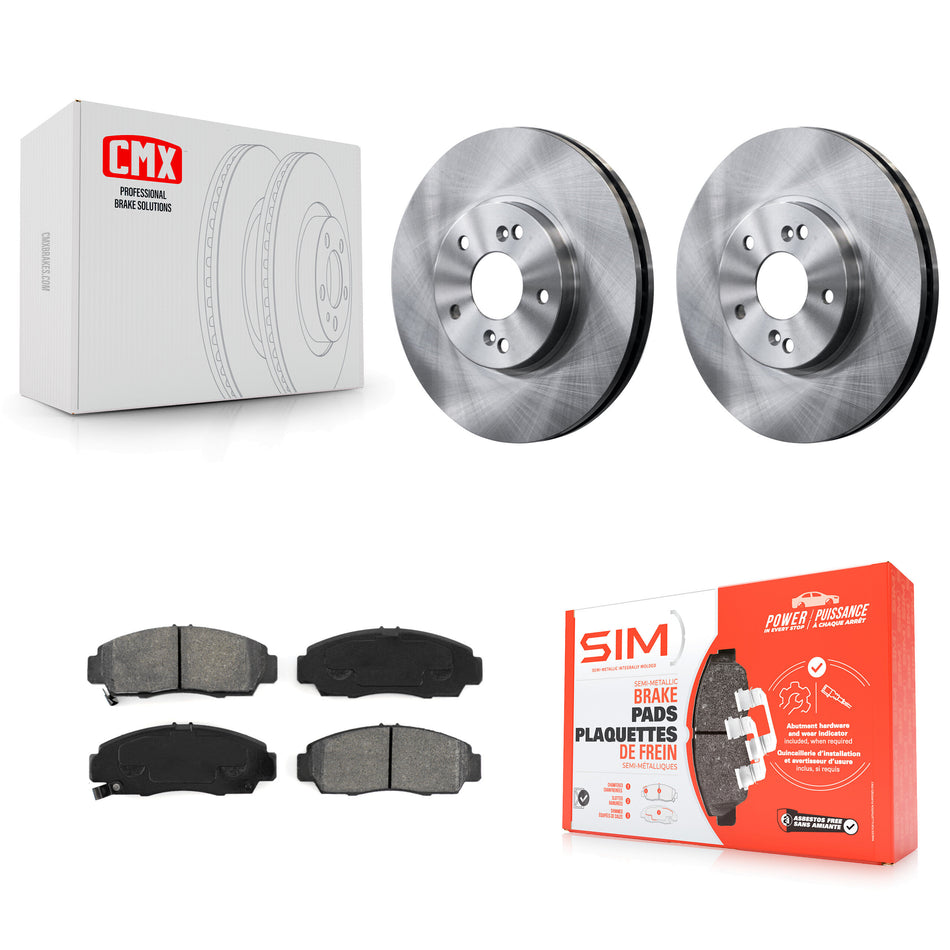 Front Disc Brake Rotors And Semi-Metallic Pads Kit For Honda Accord Acura TSX K8S-100336