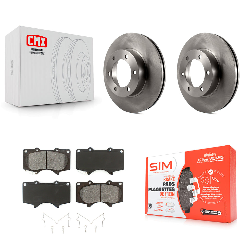 Front Disc Brake Rotors And Semi-Metallic Pads Kit For Toyota Tundra Sequoia K8S-100354