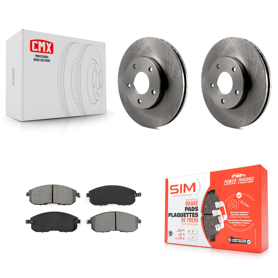 Front Disc Brake Rotors And Semi-Metallic Pads Kit For 2000-2001 Nissan Maxima Infiniti I30 INFINITI K8S-100359