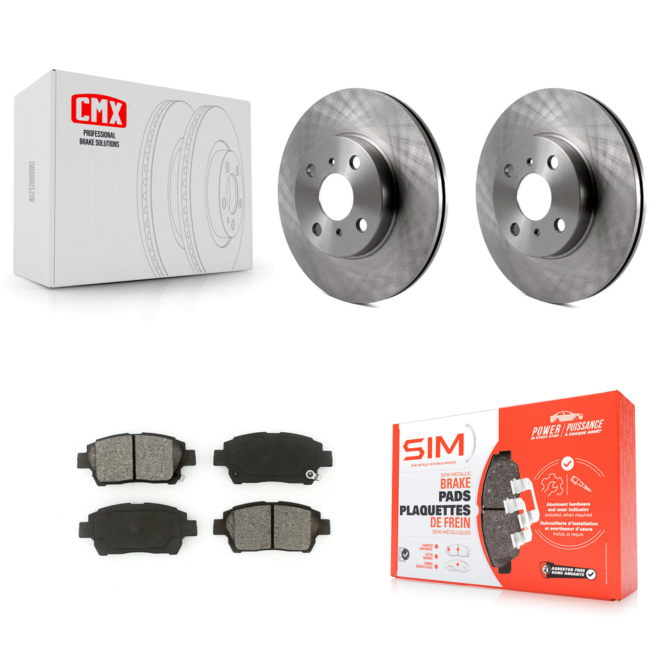 Front Disc Brake Rotors And Semi-Metallic Pads Kit For Toyota Echo MR2 Spyder K8S-100360
