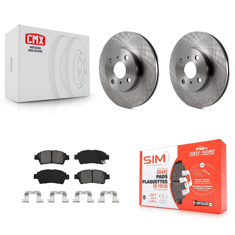 Front Disc Brake Rotors And Semi-Metallic Pads Kit For 2000 Toyota Echo From 08 00 K8S-100361